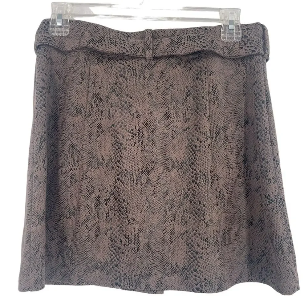 Olivaceous Snake Print Button Down Skirt medium